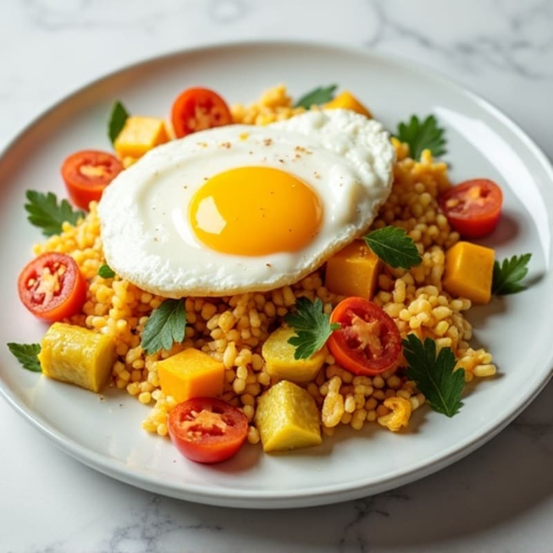 Egg White Veggie Scramble with Cottage Cheese