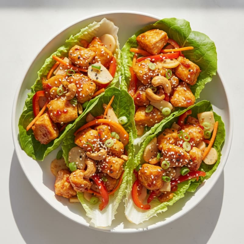 Sweet Chili Chicken Lettuce Wraps