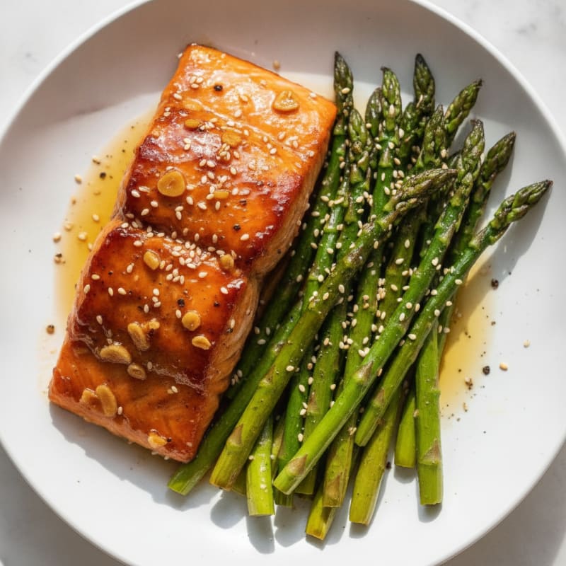 Teriyaki Glazed Salmon with Roasted Asparagus
