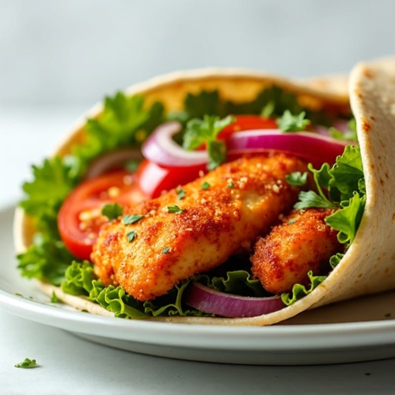 Crispy Buffalo Chicken Wrap with Fresh Veggies