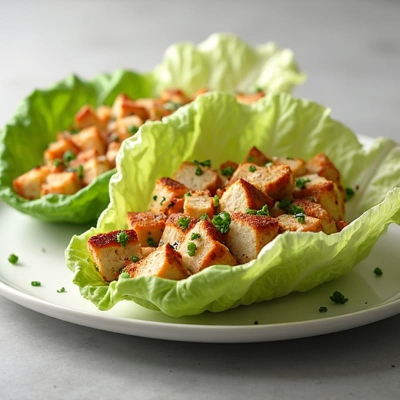 Crispy Grilled Chicken Caesar Lettuce Wraps