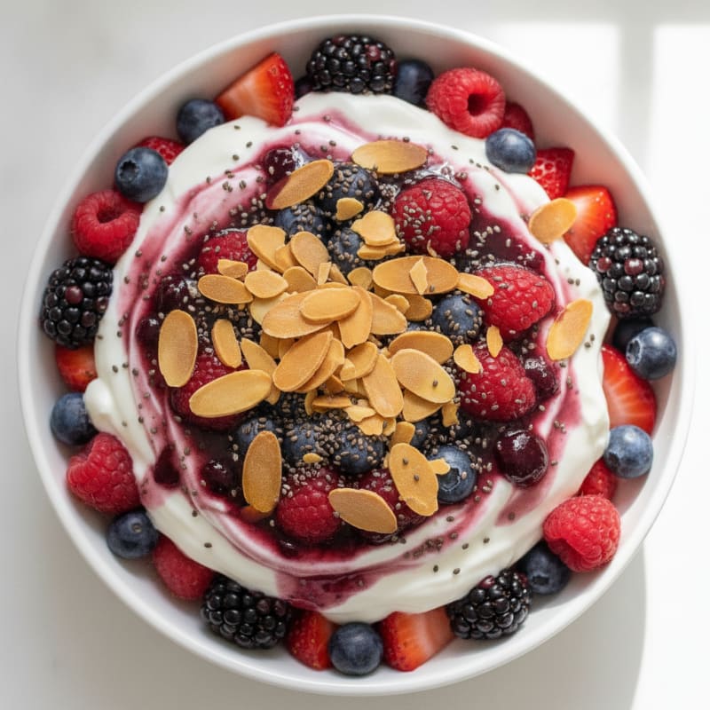 Creamy Greek Yogurt Protein Parfait with Mixed Berries
