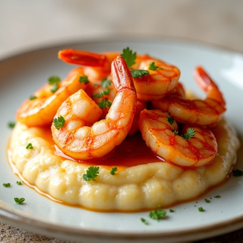 Spicy Pan-Seared Shrimp with Creamy Grits