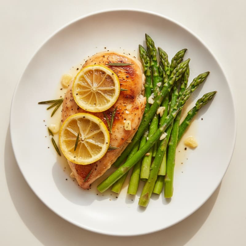 Lemon-Herb Roasted Chicken with Asparagus