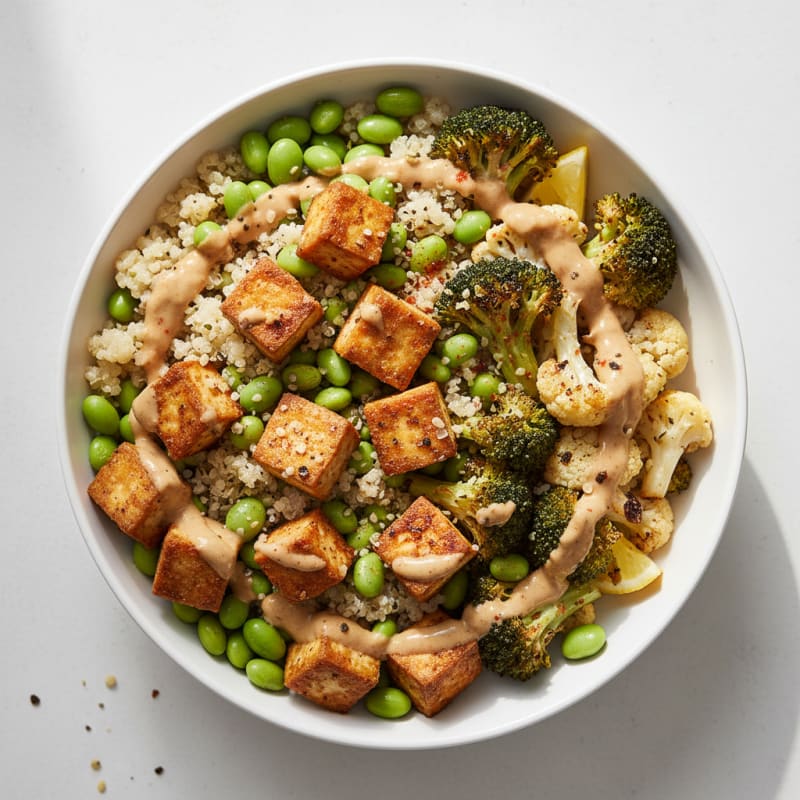 Roasted Vegetable Buddha Bowl with Tahini
