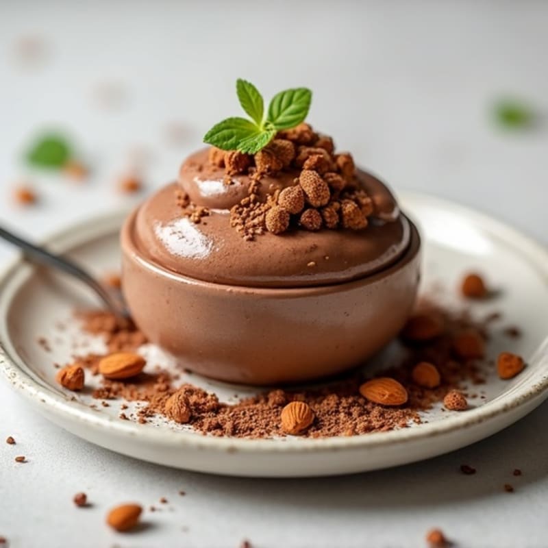 Protein Chocolate Mousse with Almond Butter Swirl