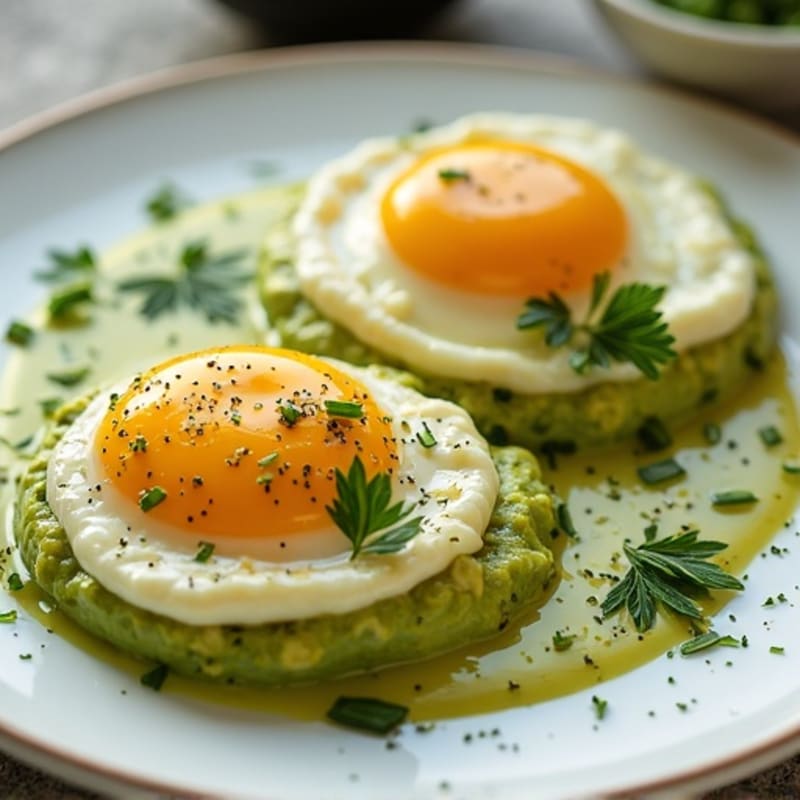 Creamy Avocado Baked Eggs with Fresh Herbs