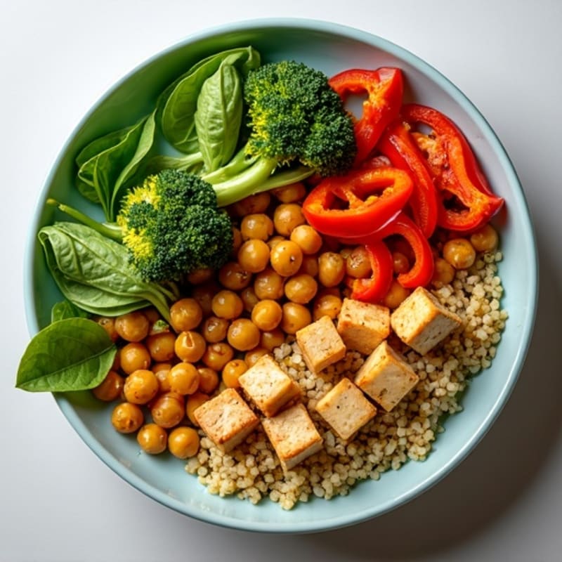 Crispy Roasted Chickpea and Vegetable Power Bowl