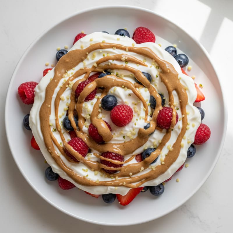 Greek Yogurt Parfait with Mixed Berries and Almond Butter
