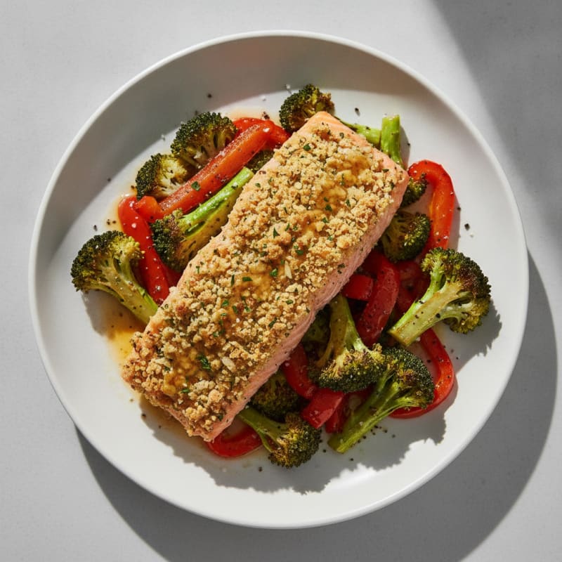 Herb-Crusted Salmon with Roasted Vegetables