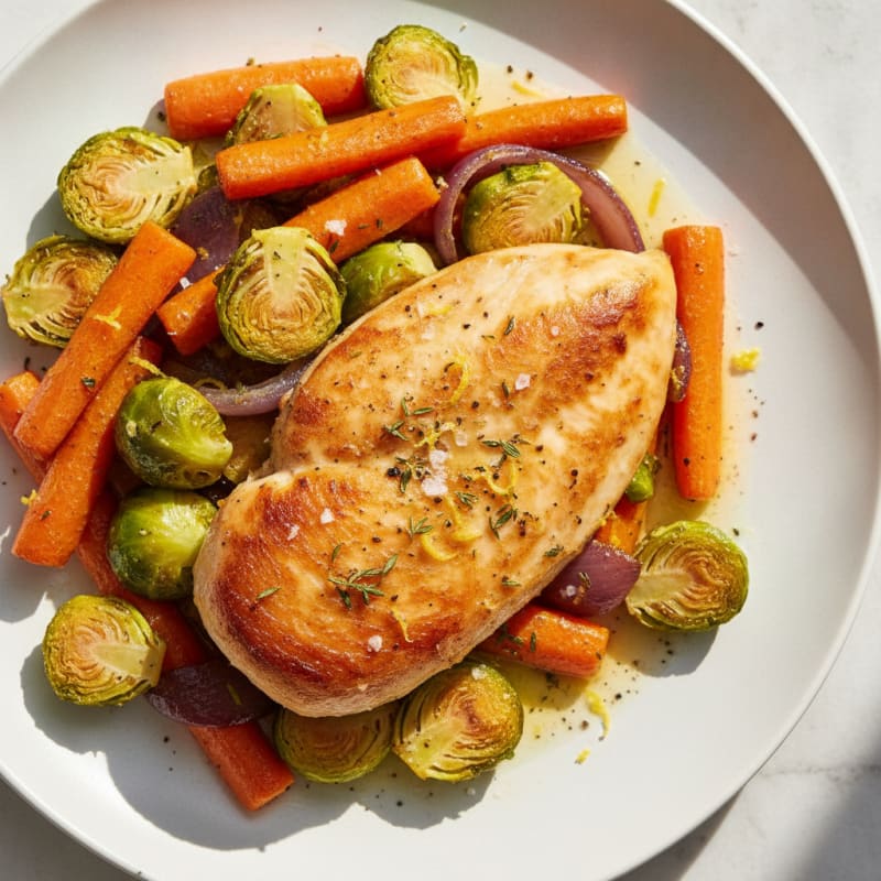 Pan-Seared Chicken with Roasted Vegetables