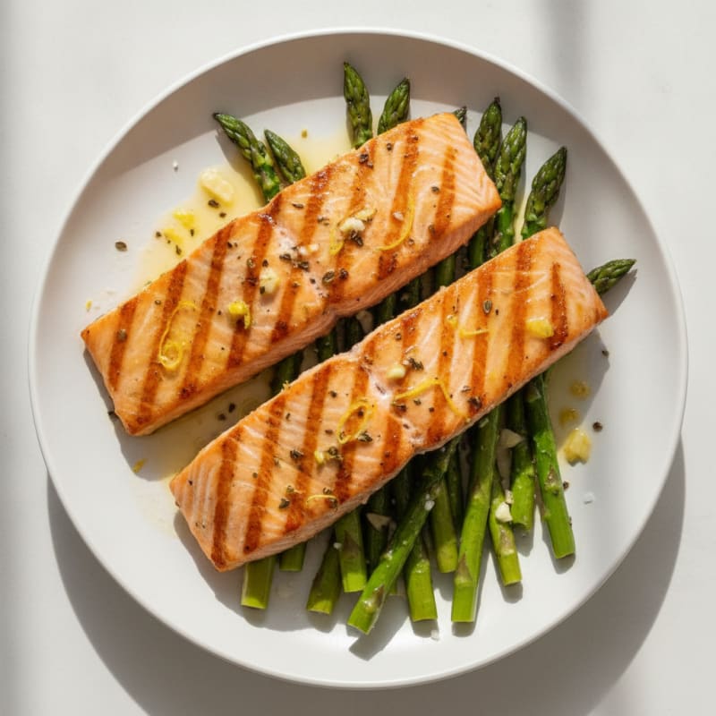 Lemon Herb Grilled Salmon with Asparagus