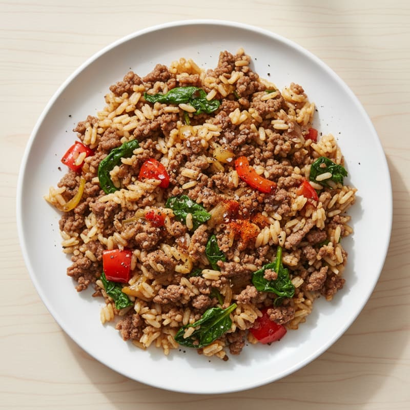 Savory Ground Beef and Rice Skillet