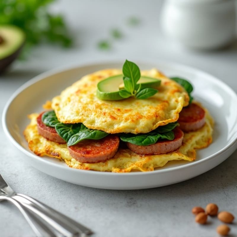 Egg White Omelet with Spinach and Turkey Sausage