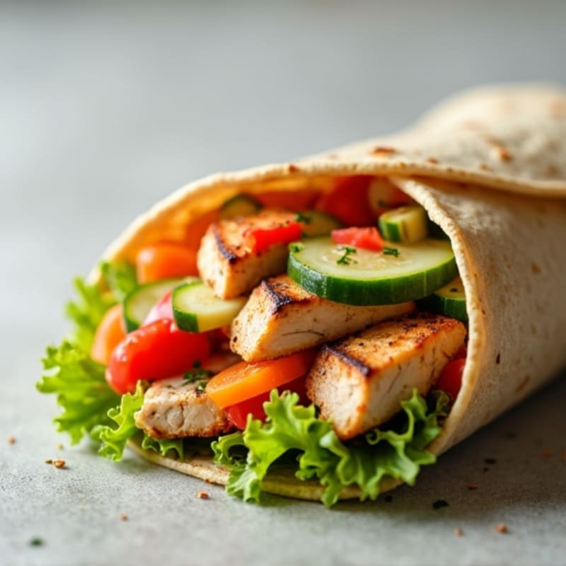 Grilled Chicken and Crunchy Vegetable Wrap