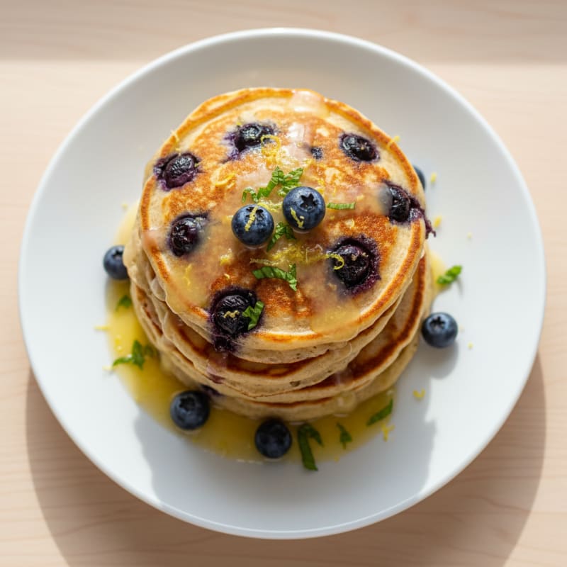 Blueberry Ricotta Pancakes with Lemon Zest