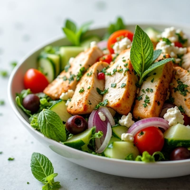 Fresh Mediterranean Chopped Salad with Herb-Marinated Feta