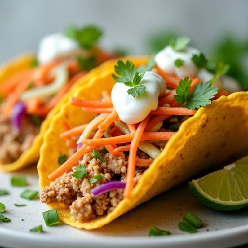 Lean Ground Chicken Crunchy Tacos with Fresh Slaw