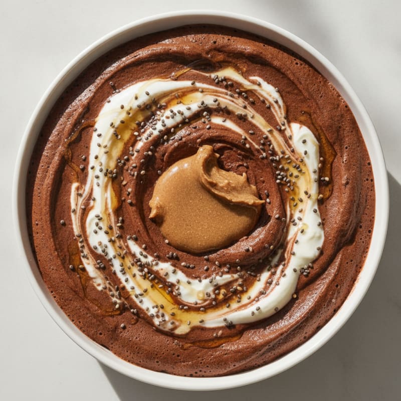 Chocolate Protein Mousse with Greek Yogurt and Almond Butter