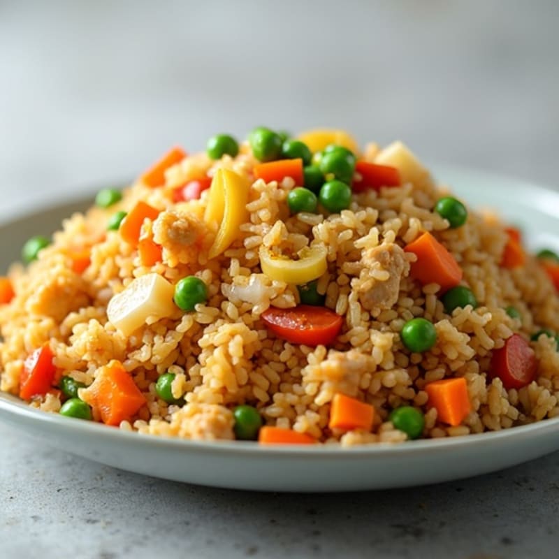 Savory Chicken Fried Rice with Crisp Vegetables