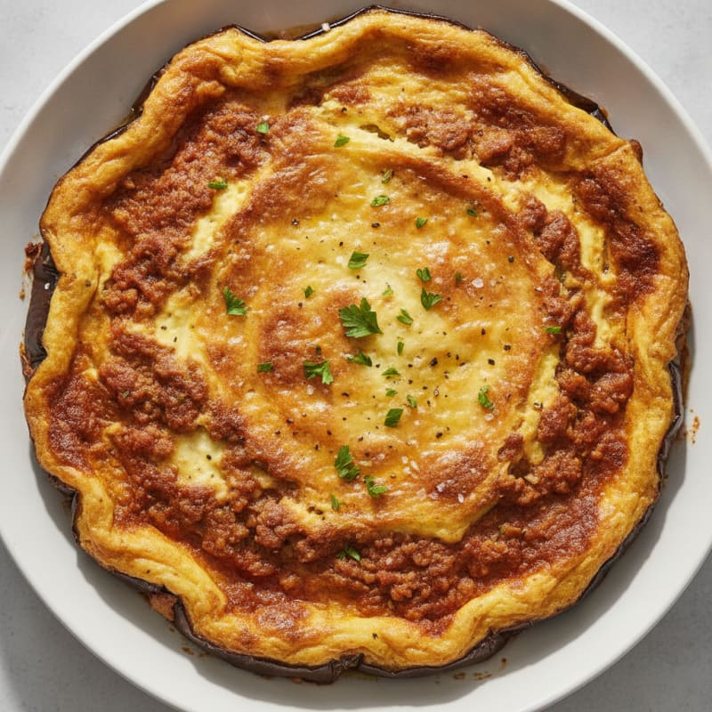 Baked Lamb Moussaka with Eggplant