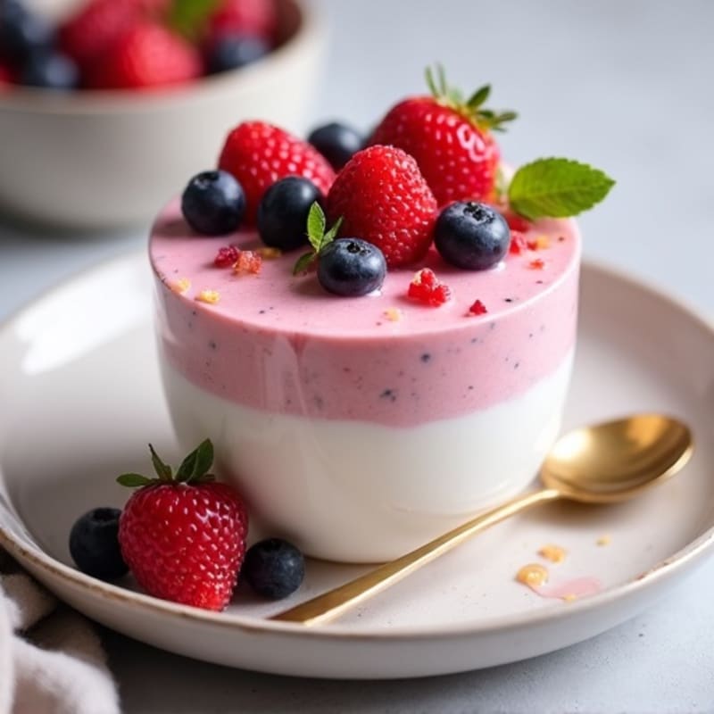Silky Greek Yogurt Protein Mousse with Fresh Berries