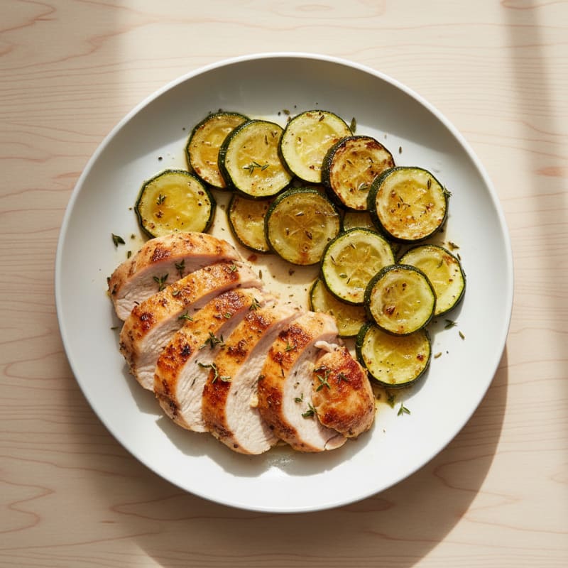 Seared Turkey Breast with Roasted Zucchini