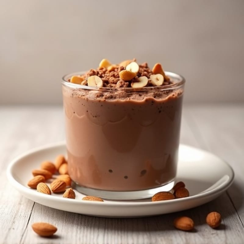 Silky Chocolate Protein Pudding with Almonds