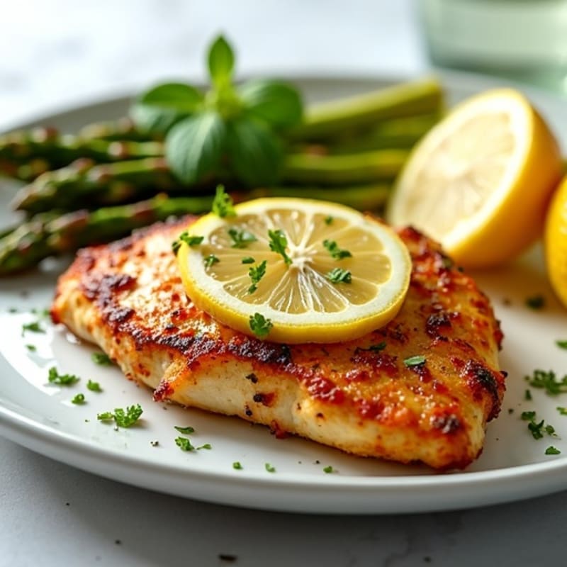 Crispy Lemon-Garlic Chicken with Roasted Asparagus
