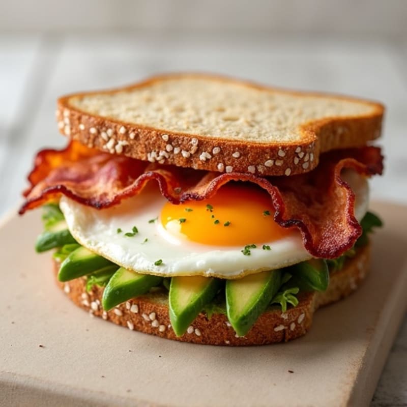Hearty Crispy Bacon and Creamy Avocado Sandwich