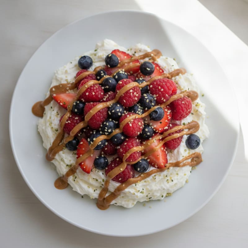 Silky Greek Yogurt Protein Bowl with Mixed Berries and Almond Butter