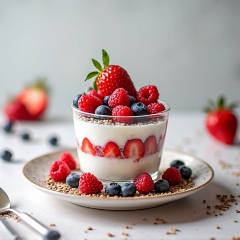 Greek Yogurt Protein Parfait with Mixed Berries