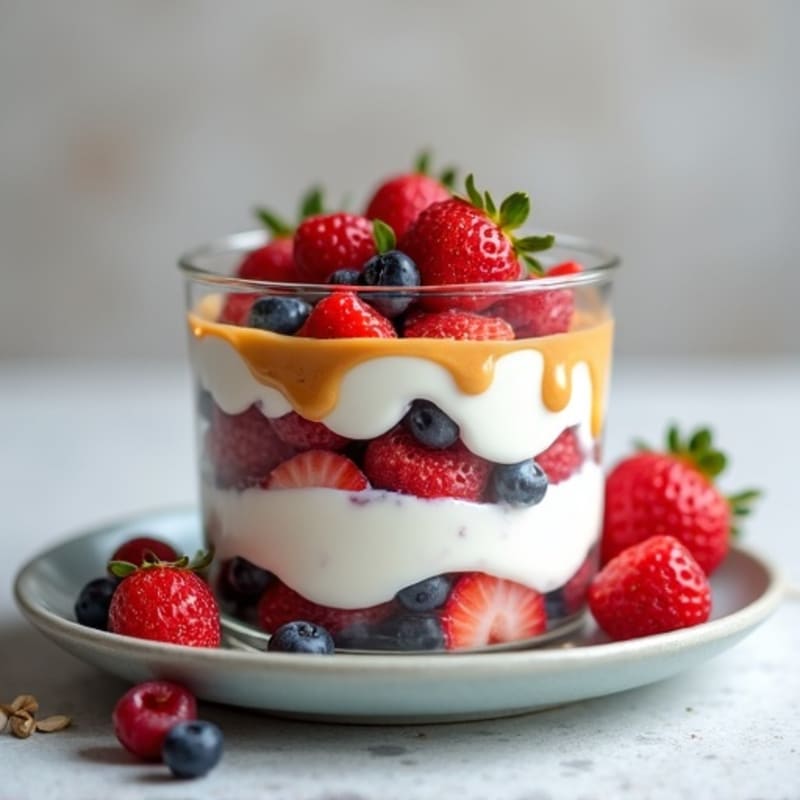 Greek Yogurt Protein Parfait with Berries and Almond Butter