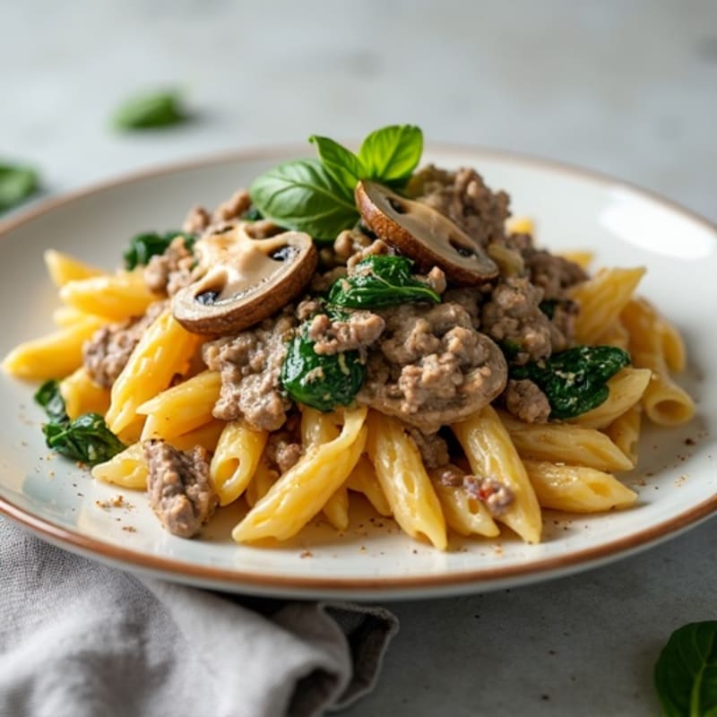 Lean Beef and Mushroom Creamy Pasta