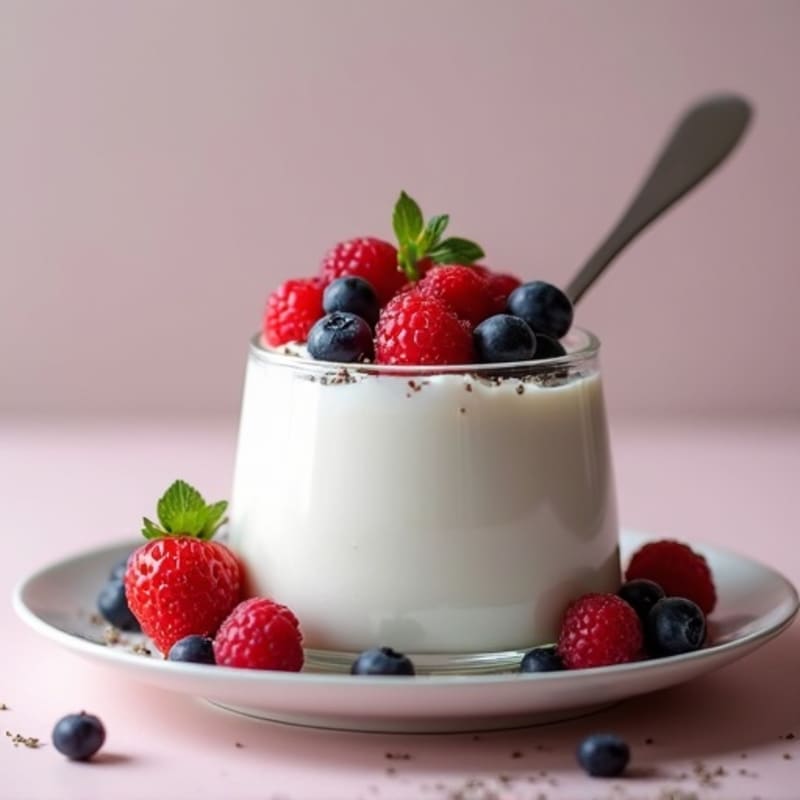 Greek Yogurt Protein Pudding with Mixed Berries