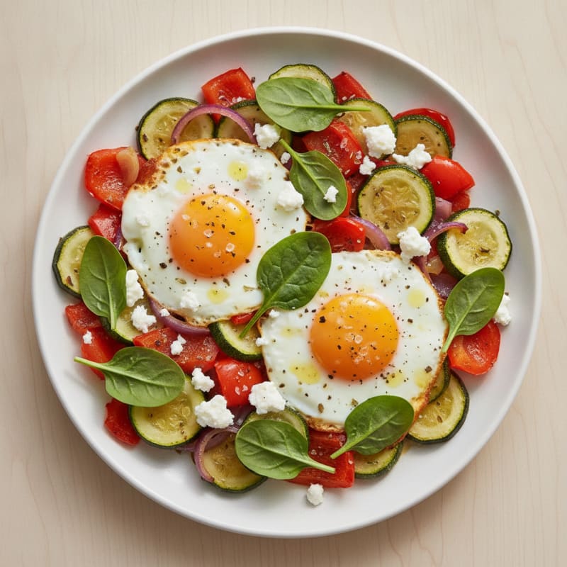 Baked Eggs with Roasted Vegetables