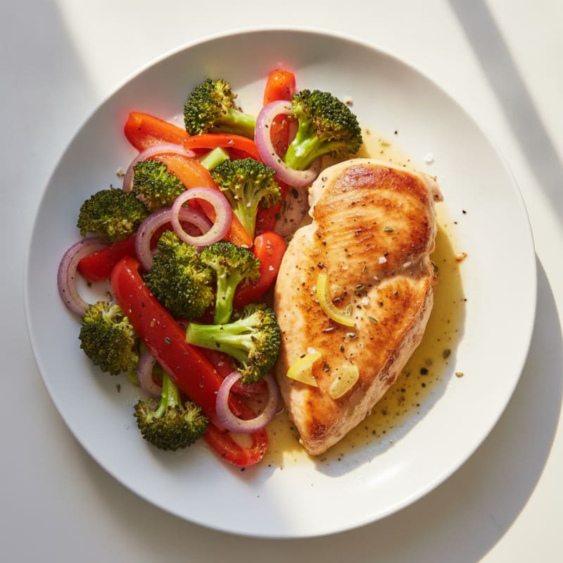Pan-Seared Chicken with Roasted Vegetables