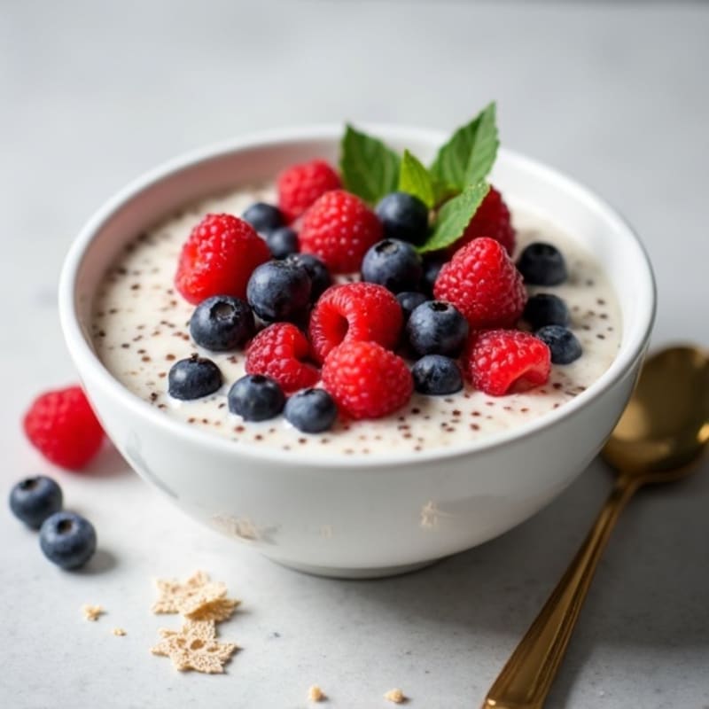 Silky Coconut Chia Pudding with Fresh Berries