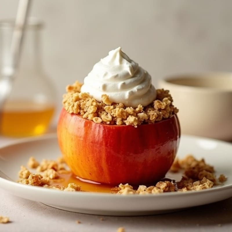 Honey-Baked Apple with Melted Brie Oat Crumble