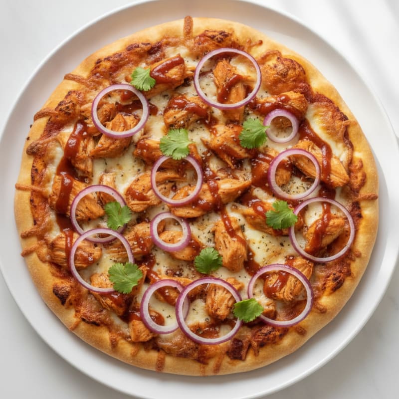 High-Protein BBQ Chicken Pizza with Red Onion