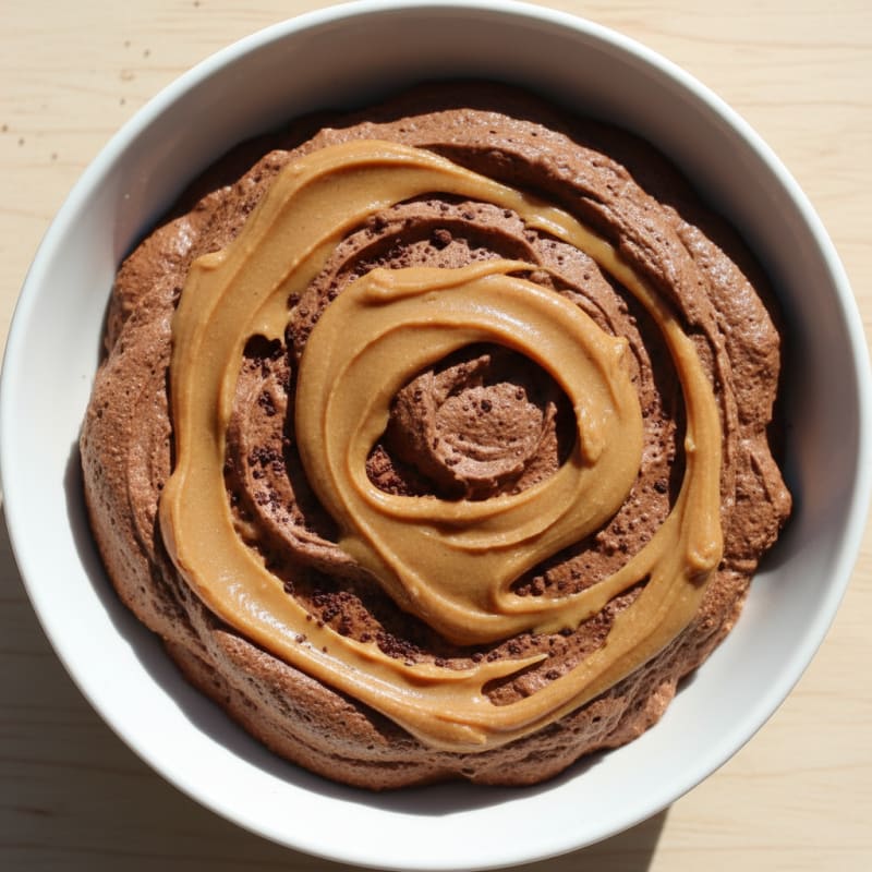 Chocolate Protein Mousse with Peanut Butter Swirl