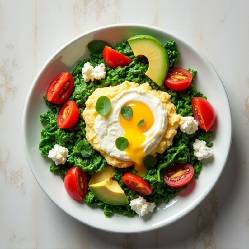 Egg White Spinach Scramble with Cottage Cheese