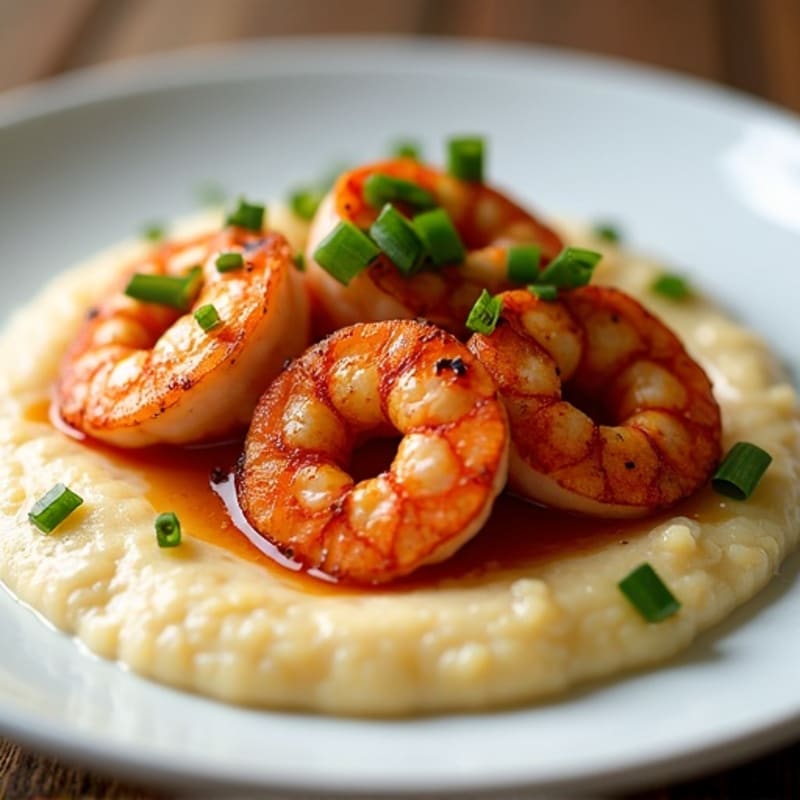 Spicy Blackened Shrimp with Creamy Grits