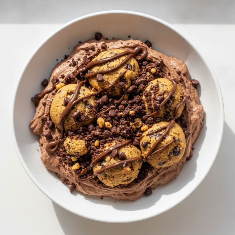 Chocolate Cookie Dough Mousse with Chocolate Crumble