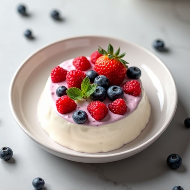 Creamy Greek Yogurt Protein Pudding with Mixed Berries