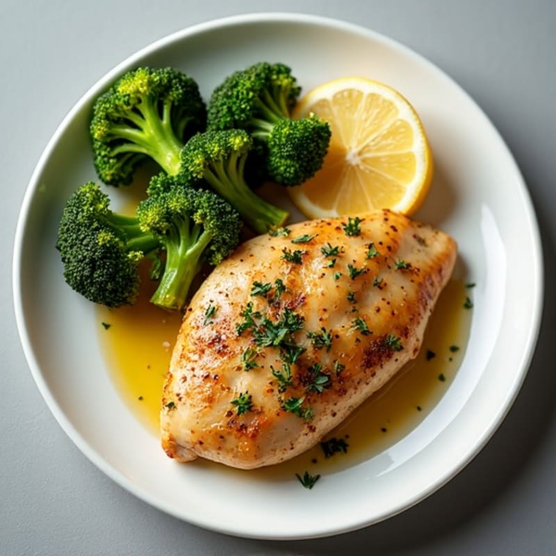 Lemon Herb Roasted Chicken with Crispy Broccoli