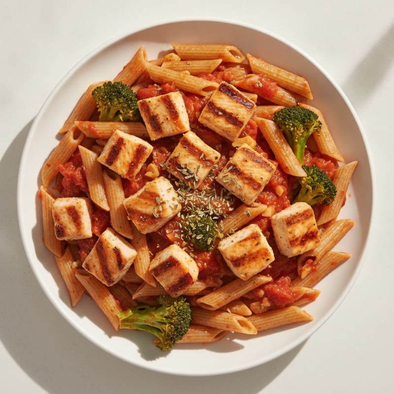 Grilled Chicken and Broccoli Penne with Tomato Sauce