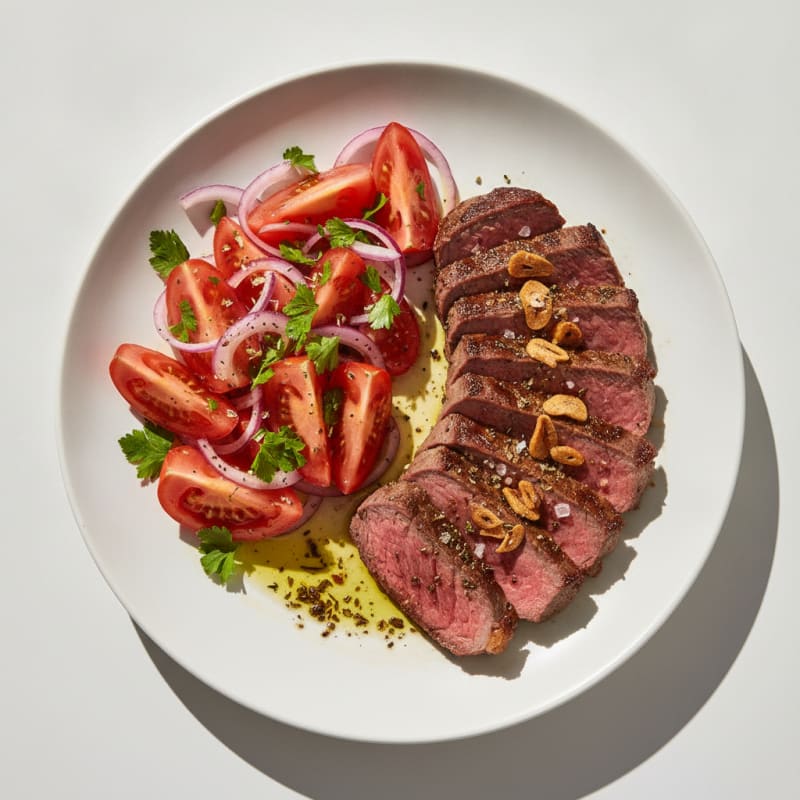 Lean Sirloin with Zesty Tomato Salad