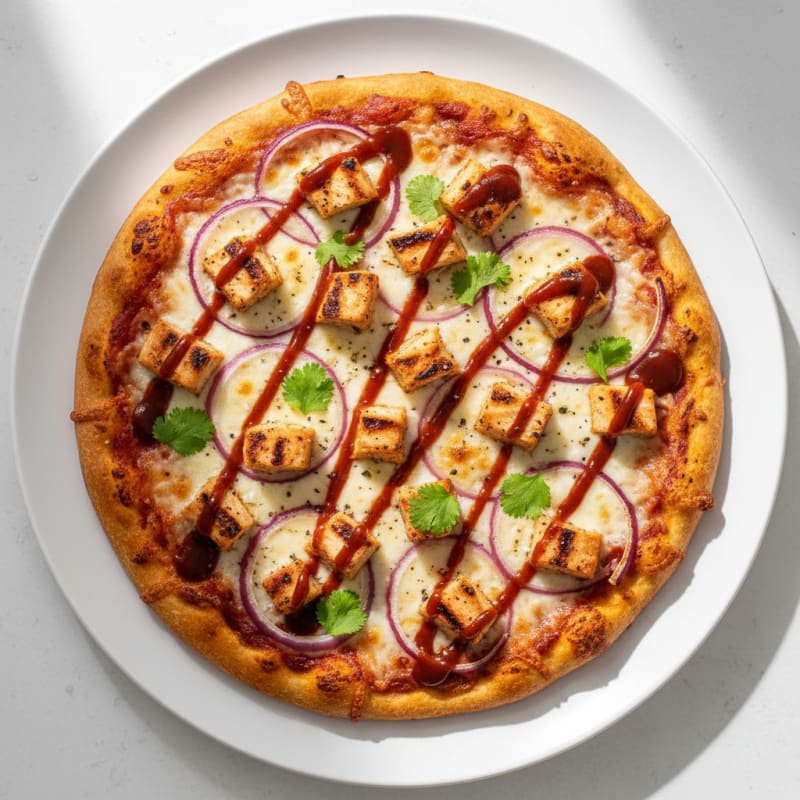 Crispy BBQ Chicken and Red Onion Pizza
