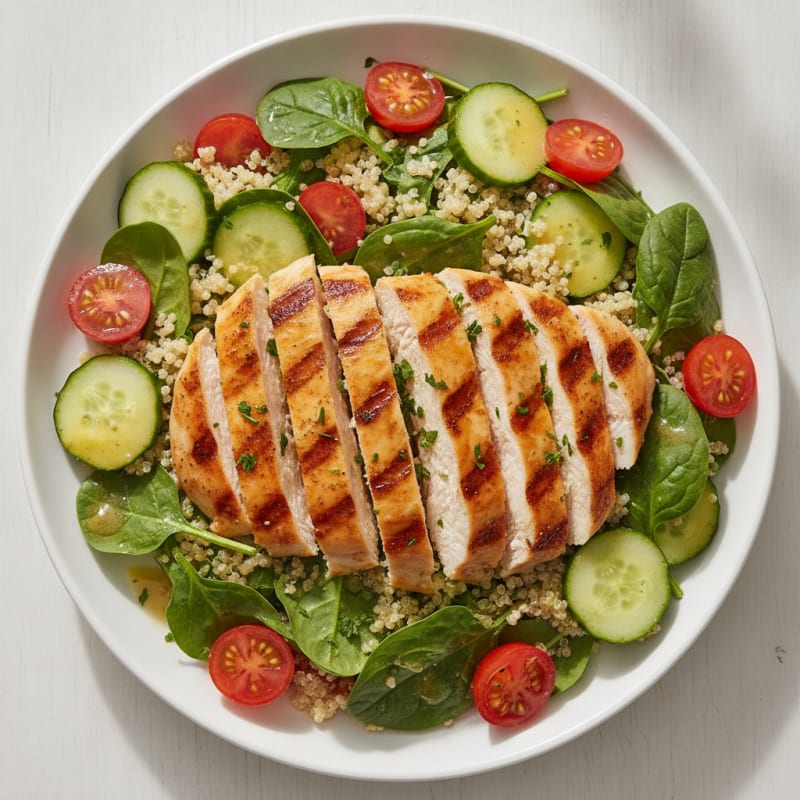 Grilled Chicken and Quinoa Salad with Lemon Vinaigrette